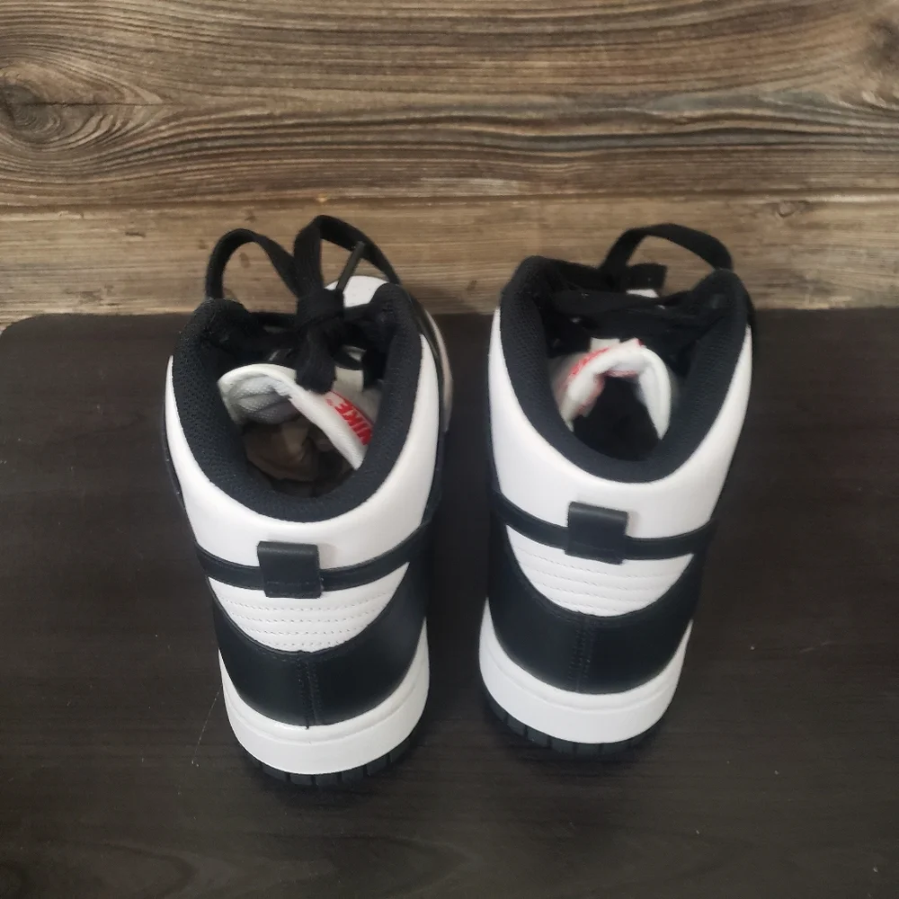 New Nike Dunk High Black White Sneakers Size 8 Womens Streetwear Casual Everyday